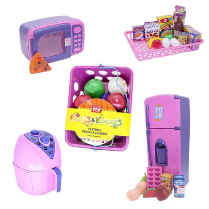 Imagem de Kit Infantil Mercado Geladeira Fogão Microondas Ferro 86p