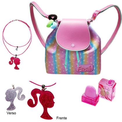 Imagem de Kit Infantil: Mochila Cheirinho Chiclete + Lip Balm + Colar da Barbie