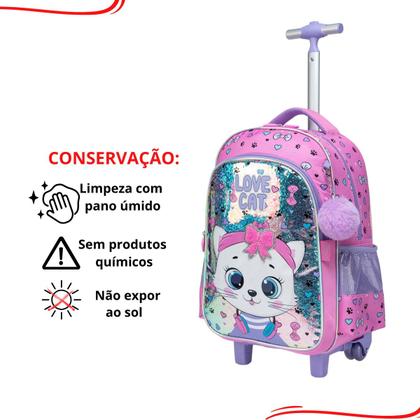 Imagem de Kit infantil mochila rodinha reforçada yupe