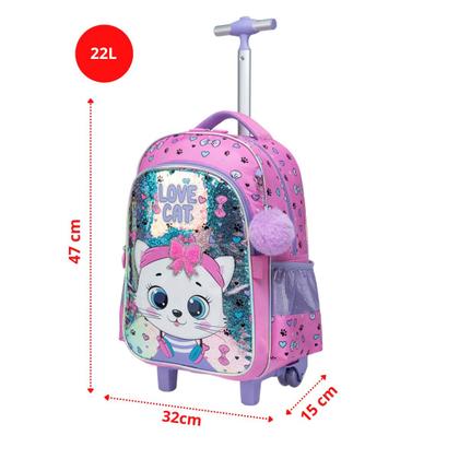 Imagem de Kit infantil mochila rodinha reforçada yupe