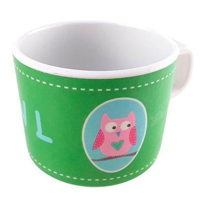 Imagem de Kit Infantil Refeição Coruja Fibra de Bambu 5 peças