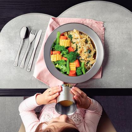 Imagem de Kit Infantil Seguro Para Refeição Lembrança em Aço Inox Brilho 5 Peças - Tramontina 64250755