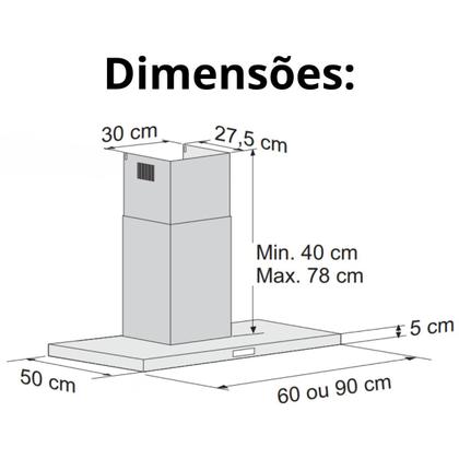 Imagem de Kit Infinity Fischer: Fogão Piso 5B TC INOX Coifa 90cm