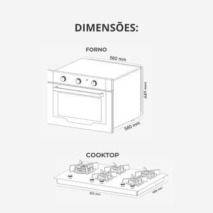 Imagem de Kit Infinity Fischer: Forno Elétrico Preto e Cooktop 5B Duo