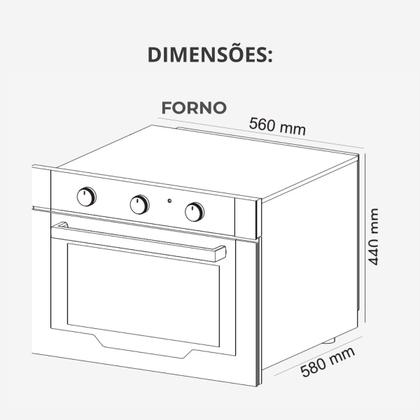 Imagem de Kit Infinity Fischer: Micro-ondas Inox Grill e Forno com Air Fryer 50L