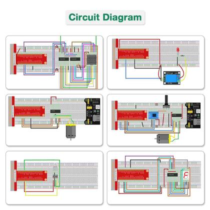 Imagem de Kit inicial LAFVIN Basic para Raspberry Pi com placa de ensaio e LCD1602