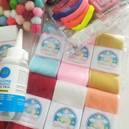 Imagem de Kit Iniciante Laços Fitas Gorgurão Bicos Meias Tiaras C8-2