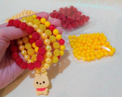 Imagem de Kit Iniciante Pulseiras C/ Miçangas Coloridas Turma Do Pooh - Exclusivo Decosanato