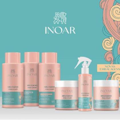 Imagem de Kit Inoar Meu Cacho, Meu Crush Sh 500ml + Cond 500ml + Máscara 500g + Creme de Pentear 500ml