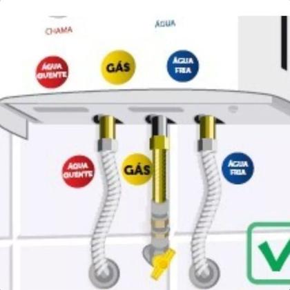Imagem de Kit Instalação Aquecedor Gás Mais Segurança 30cm 1/2 Haenke