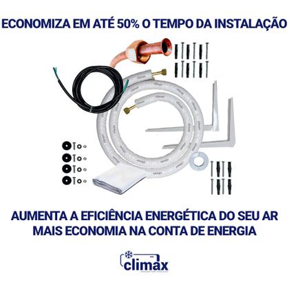 Imagem de Kit Instalação Ar Condicionado 9000 a 12000 btus 1/4 x 3/8 Com Suporte 3 Metros