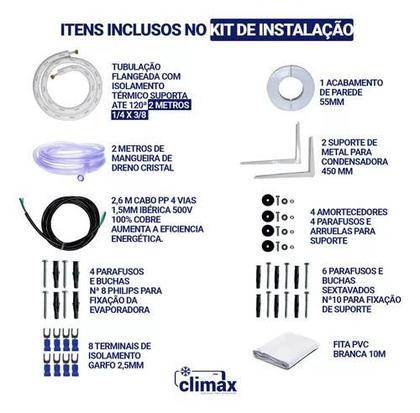 Imagem de Kit Instalação Ar Condicionado Elgin Eco Inverter Ii 9000 a 18000 btus