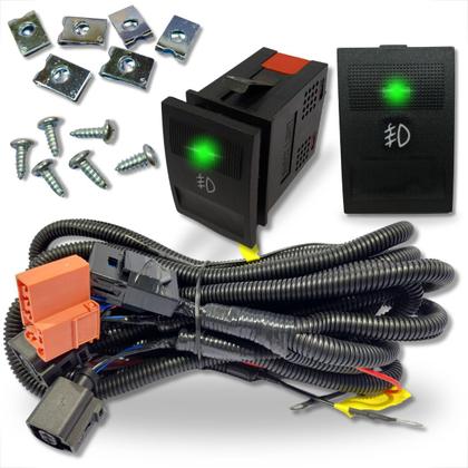Imagem de Kit instalação completo farol de milha volkswagen vw g4 gol parati e saveiro de 2006 à 2009 + lâmpada led s14