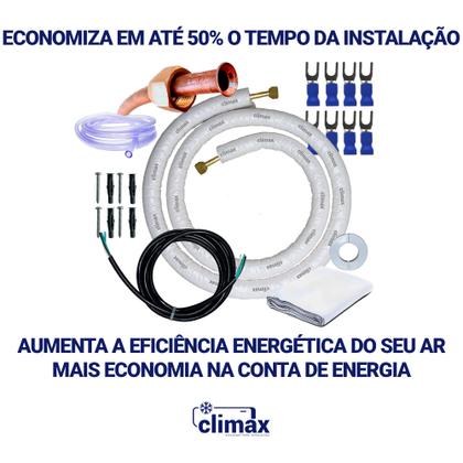 Imagem de Kit Instalação Completo Para Ar Condicionado De 7000 a 12000 Btus 1/4 x 3/8 Tubulação 3 Metros
