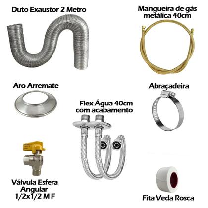 Imagem de Kit instalação do Aquecedor Compatível Komeco Ko15D/DI - 2 Metros Duto