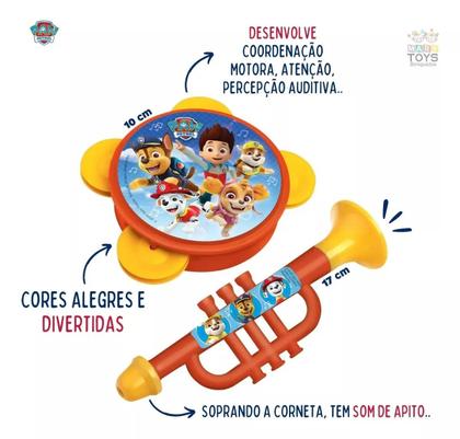 Imagem de Kit Instrumentos Musicais Infantil Brinquedo Patrulha Canina Menina e Menino Elka