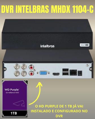 Imagem de Kit Intelbras 4 Câmeras 1120b Full Color Dvr Mhdx 1104c HD 1Tb Colorido noite