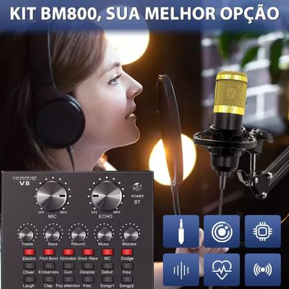 Imagem de Kit Interface Mesa V8, Microfone Bm800 Com Braço Articulado