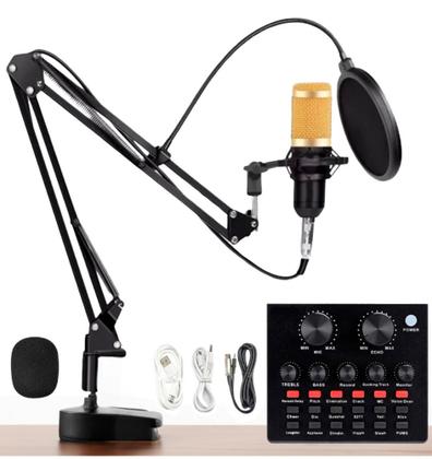 Imagem de Kit Interface Mesa V8 + Microfone Bm800 Com Braço Articulado Podcast Streamer