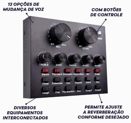 Imagem de Kit Interface Mesa V8 + Microfone Bm800 Com Braço Articulado Podcast Streamer