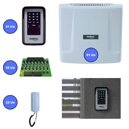 Imagem de Kit Interfone Porteiro Coletivo Digital 22 Pontos Apartamentos Casas Intelbras Comunic