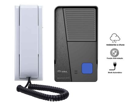 Imagem de Kit Interfone Porteiro Eletrônico Residencial F8 Class HDL + Fechadura Ad Preta HDL