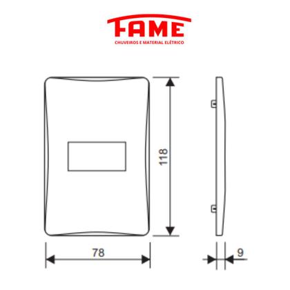 Imagem de Kit Interruptores Paralelo Preto 4x2 16a/250v - Fame