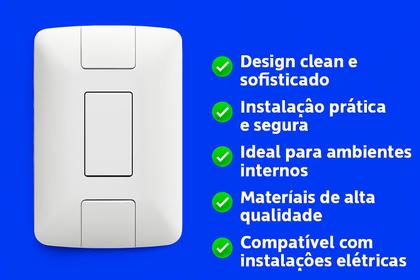 Imagem de Kit Interruptores Simples 4x2 Linha Aria Tramontina 6A/250V Com Parafusos