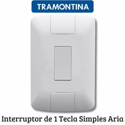 Imagem de Kit Interruptores Simples 4x2 Linha Aria Tramontina 6A/250V Com Parafusos