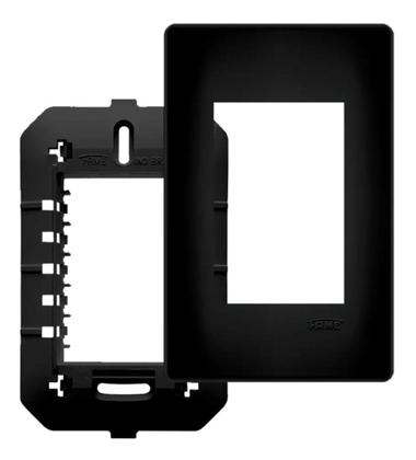 Imagem de Kit InterruptorTriplo Paralelo Preto com Placa16A/250V Habitat - Fame