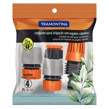 Imagem de Kit Irrigação Esguicho Bico Mangueira + Engates Tramontina