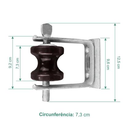 Imagem de Kit Isolador Vertical Armação Press Bow E Roldana Conjunto Completo Para Cabos e Alças