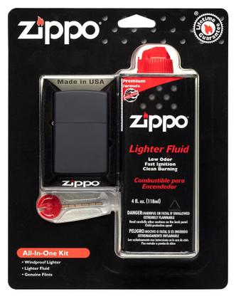 Imagem de Kit Isqueiro Zippo à Prova de Vento - Tudo em Um com Fluido