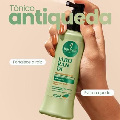 Imagem de Kit Jaborandi Antiqueda Haskell Shampoo e Condicionador 300ml + Tônico Fortalecedor 
