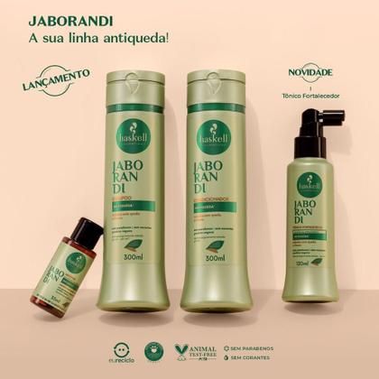 Imagem de Kit Jaborandi Antiqueda Haskell Shampoo e Condicionador 300ml + Tônico Fortalecedor 