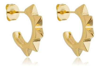Imagem de Kit Jade - Bracelete Regulável Spike + Brinco P e M Banhado em Ouro 18k