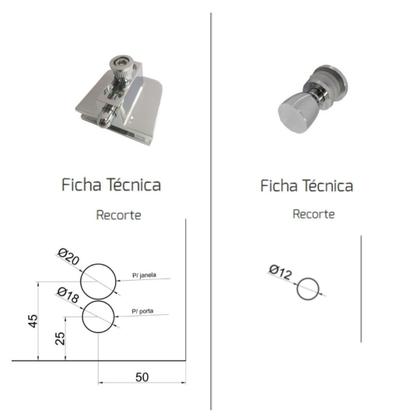 Imagem de Kit janela blindex de correr com 4 folhas - Cromado