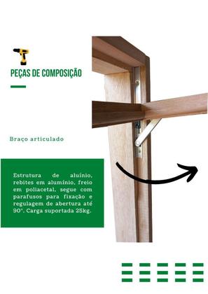 Imagem de Kit Janela Maxim Ar - Braço 40cm - C/ Fecho - Em Bronze