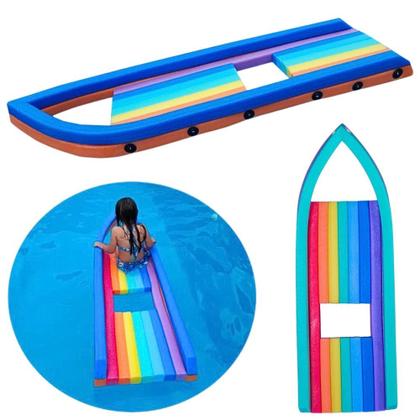 Imagem de Kit Jangada Flutuante Espaguete Suporta 120 Kg + Boia Colchao Inflavel Summer 1,83m Mor Ate 90 Kg / Coloridas