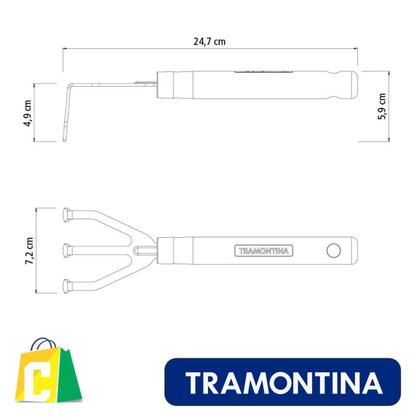 Imagem de Kit Jardinagem Tramontina Com 3 Peças (Ancinho, Pá Larga e Pá Estreita), Em Aço Com Cabo De Madeira