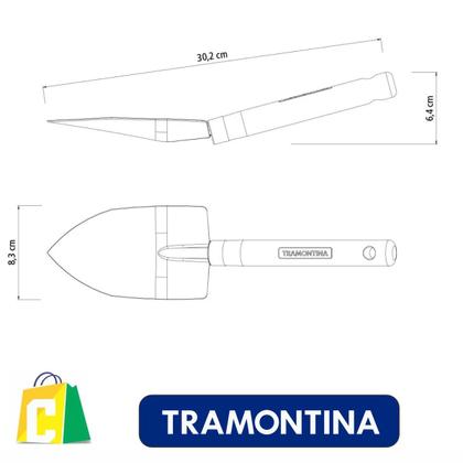 Imagem de Kit Jardinagem Tramontina Com 3 Peças (Ancinho, Pá Larga e Pá Estreita), Em Aço Com Cabo De Madeira