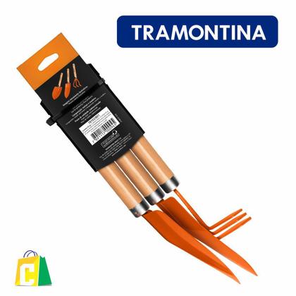 Imagem de Kit Jardinagem Tramontina Com 3 Peças (Ancinho, Pá Larga e Pá Estreita), Em Aço Com Cabo De Madeira
