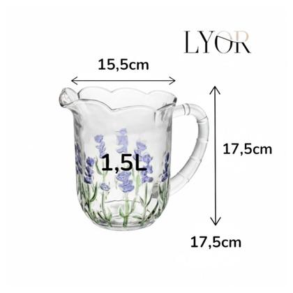 Imagem de Kit Jarra 1,3 Litros 6 Taças 240ml Suco Água Chá Mesa Posta