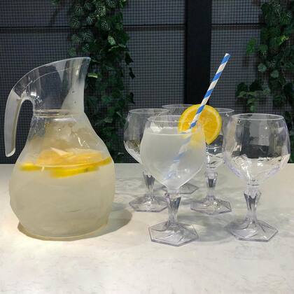 Imagem de Kit Jarra 2,3L E 6 Taças 350ml Jogo De Refresco Tango Servir Água Suco UZ