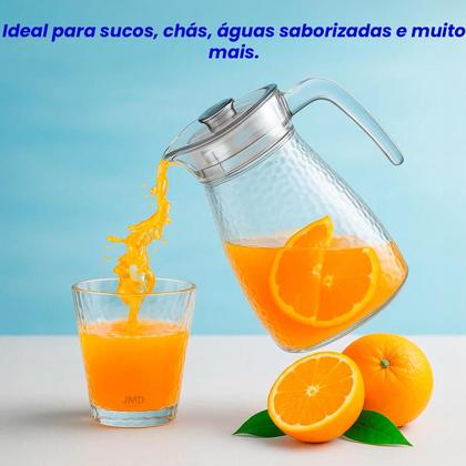 Imagem de Kit Jarra + 4 Copos Vidro Resistentes Mesa Posta Transparente Texturizado