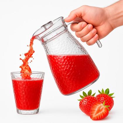 Imagem de Kit Jarra + 4 Copos Vidro Resistentes Mesa Posta Transparente Texturizado