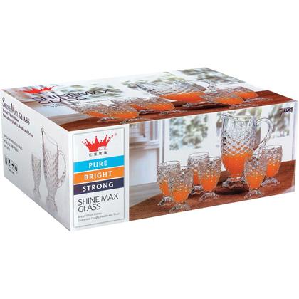 Imagem de KIT JARRA COPOS 1,3L 220ml VIDRO TRANSP 7PÇ MAURÍCIA