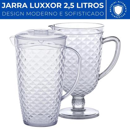 Imagem de Kit Jarra De Acrílico Com Tampa 3L + Jarra 2,5L Luxxor