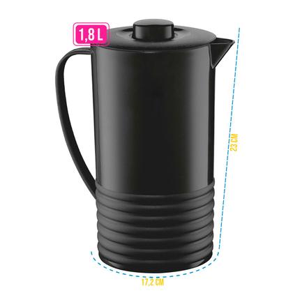 Imagem de Kit Jarra de Suco com Tampa 1,8 Litros + 4 Copos Água 300ml