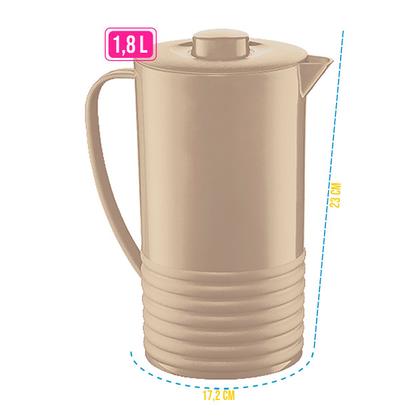 Imagem de Kit Jarra de Suco com Tampa 1,8 Litros + 4 Copos Água 300ml